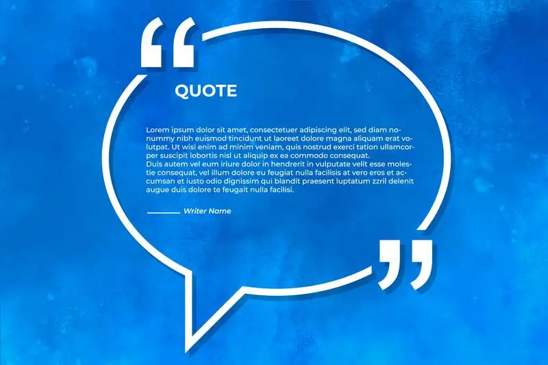 Banner for Quote with Blue Watercolor