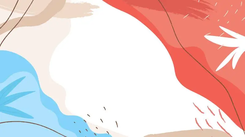 Background with Colorful Leaves and Waves