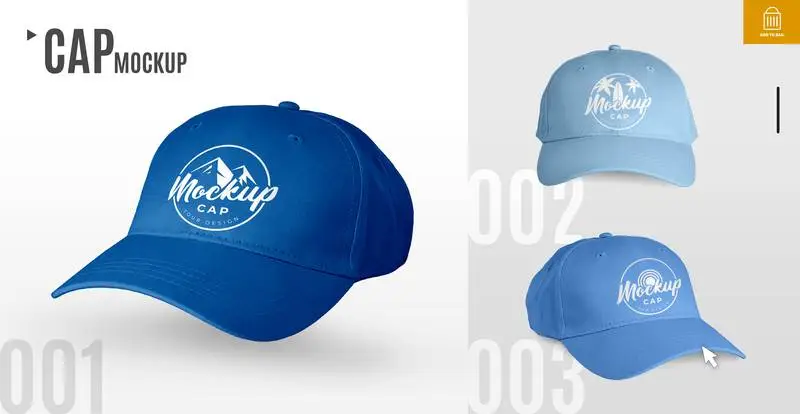 Collection of Caps Mockup