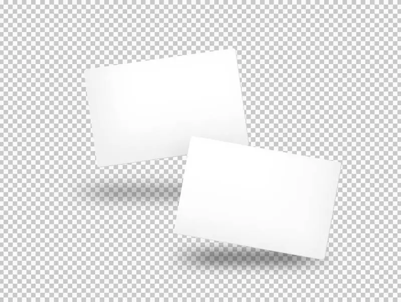 Isolated Business Cards on Transparent Surface