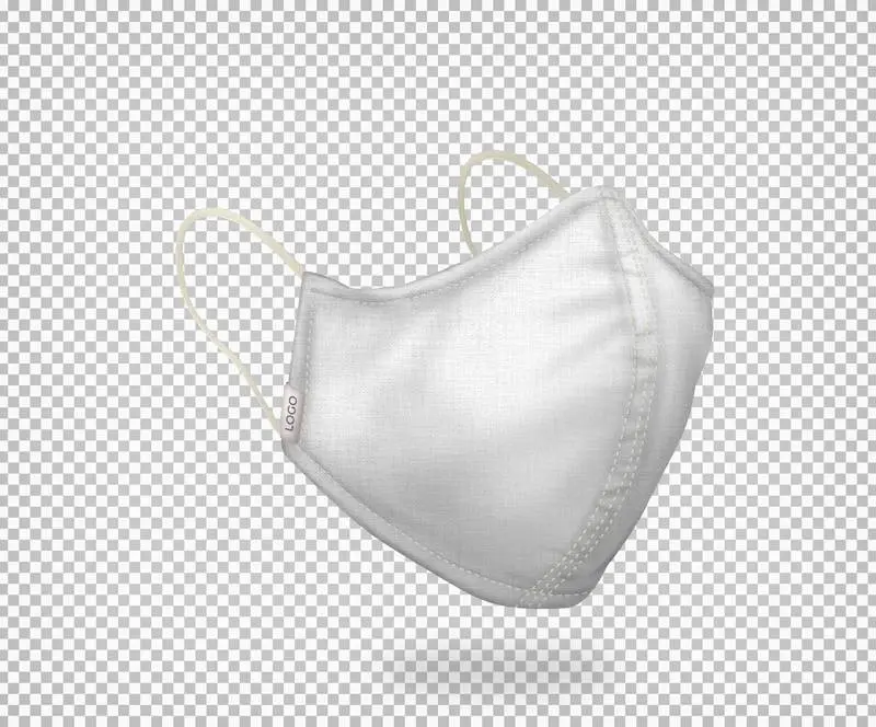 Isolated Face Mask on Transparent Surface