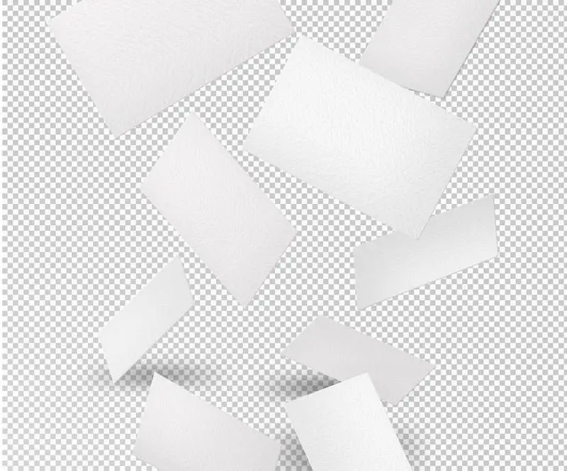 Isolated Falling Business Cards