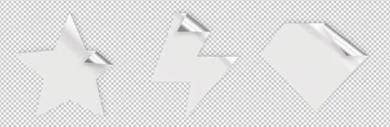 Isolated Star Bolt and Diamond Stickers
