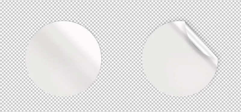 Isolated White Rounded Stickers