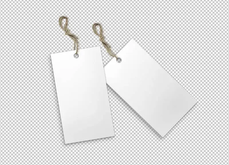 Isolated Pack of White Labels with Jute Strip