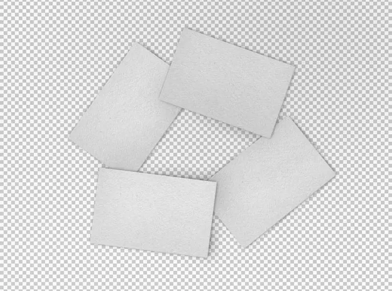 Isolated Set of Four White Business Cards