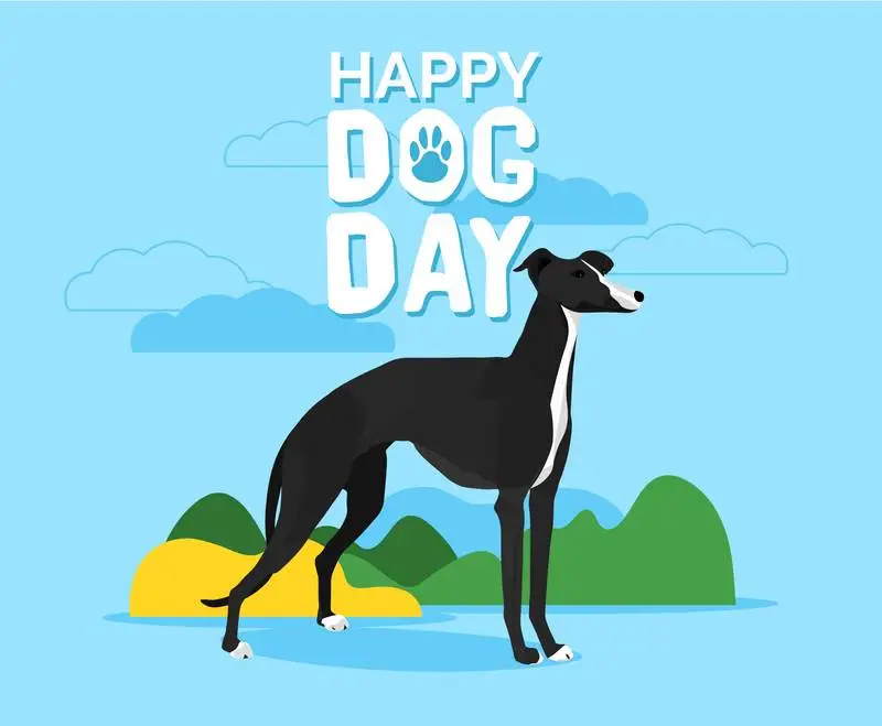 National Dog Day Background with Flat Dog