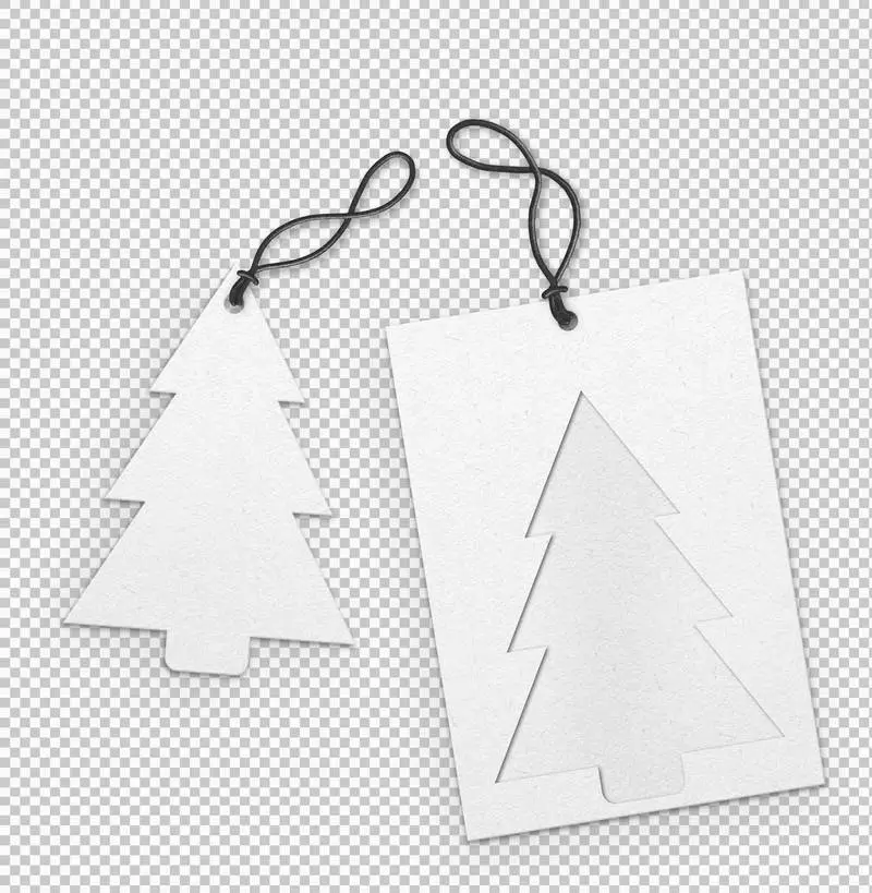 Isolated Pack of Blank Labels for Christmas