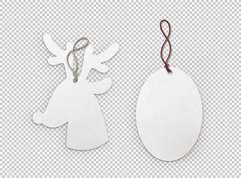 Isolated Set of White Stickers for Christmas