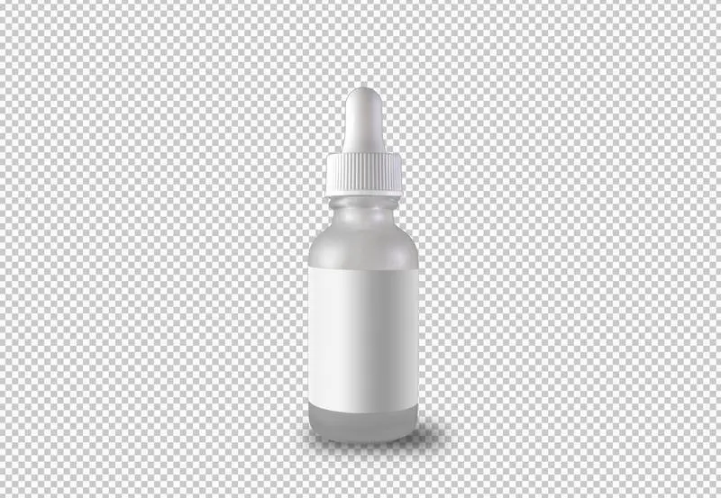 Isolated Dropper Bottle with White Label