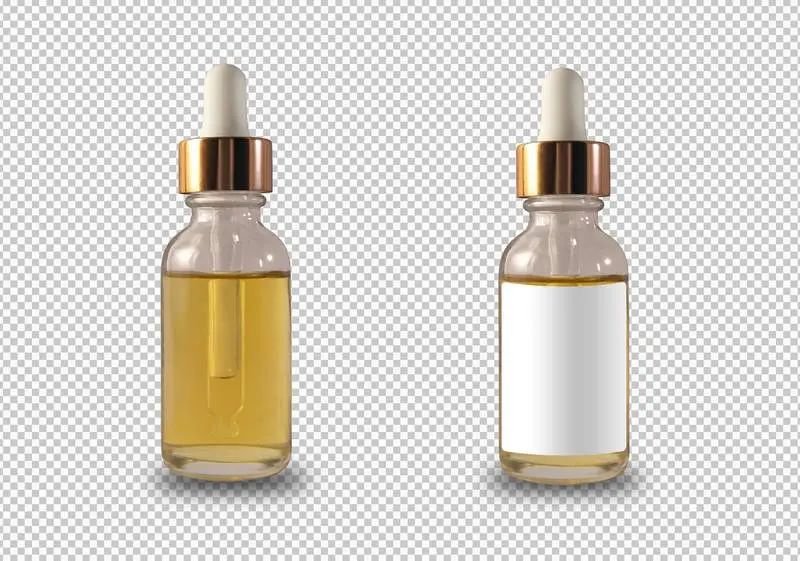 Pack of Isolated Dropper Bottles with White Label
