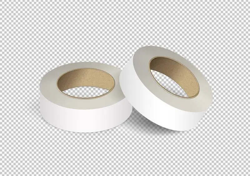 Pack of Isolated White Duct Tape