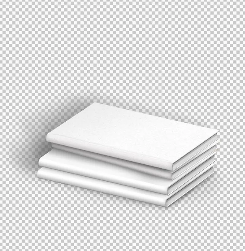 Isolated Pack of Four White Books