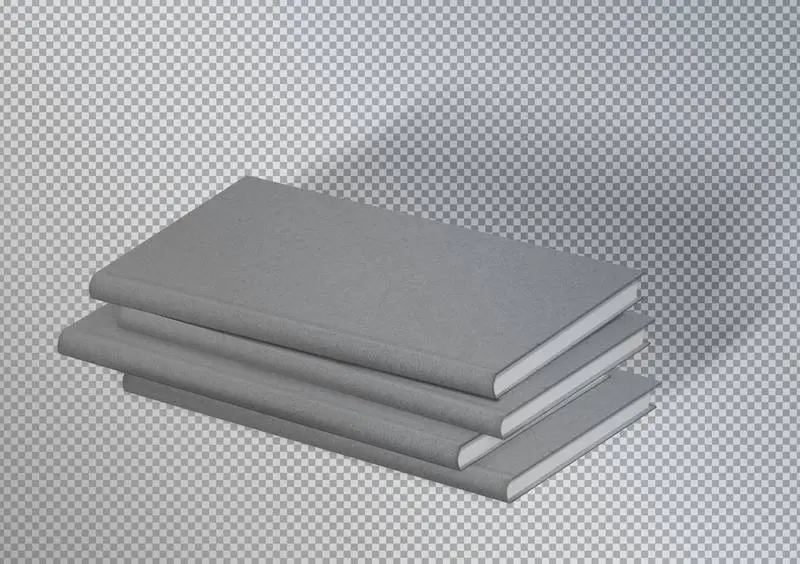 Pack of Isolated Grey Textured Books