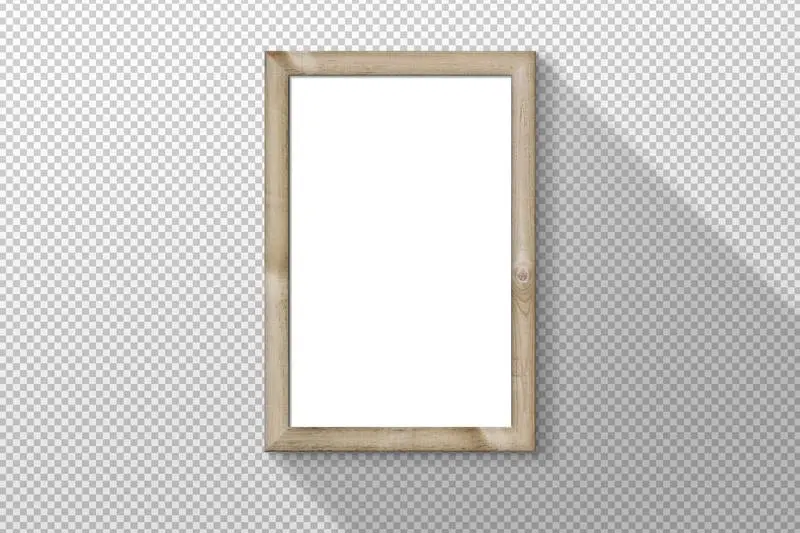 Isolated Wooden Frame for Poster