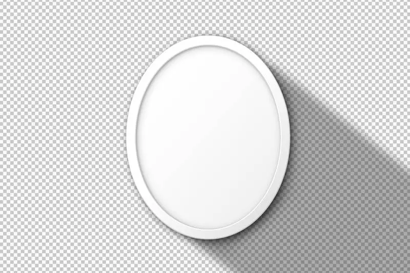 Isolated White Round Frame
