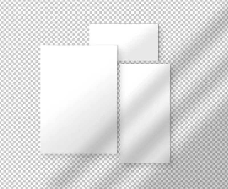 Set of White Sheets with Shadows