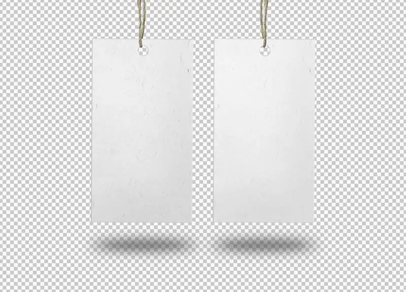 Two Isolated White Paper Labels
