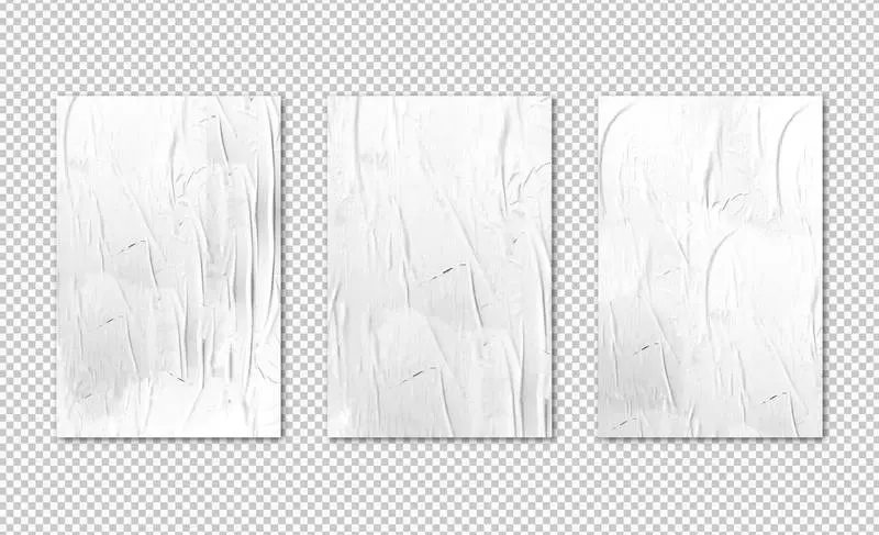 Isolated Three White Posters