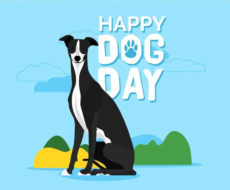 Background for National Dog Day Flat Style