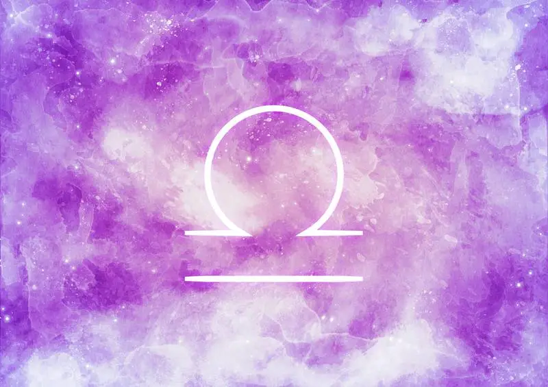 Watercolor Background with Libra Zodiac Sign