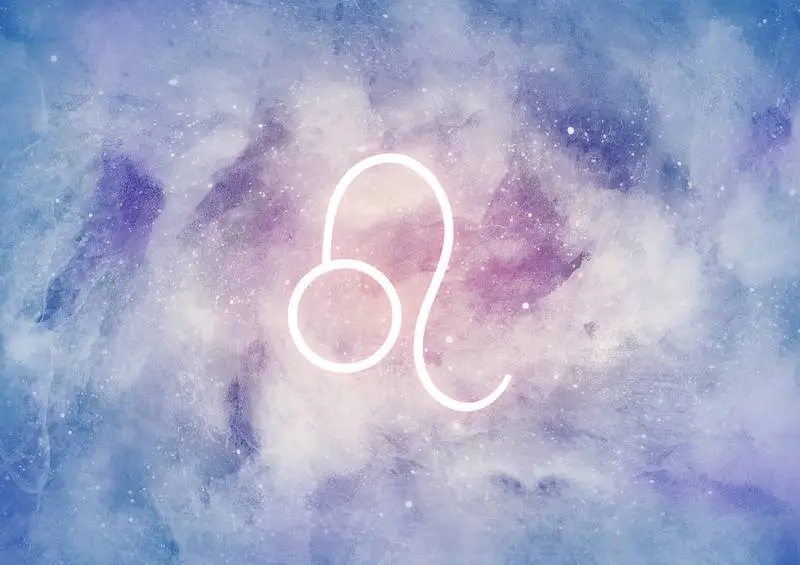 Watercolor Background with Leo Zodiac Sign