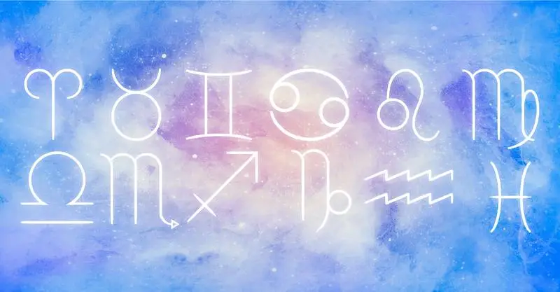 Pack of Zodiac Signs Over Watercolor Background