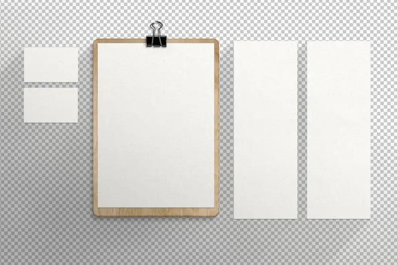 Isolated Stationery with Cards and Menu