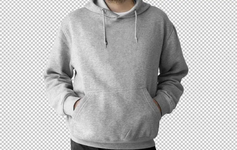 Isolated Grey Hoodie Front