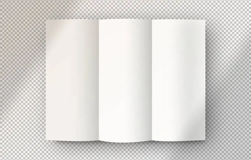 Isolated White Brochure Opened
