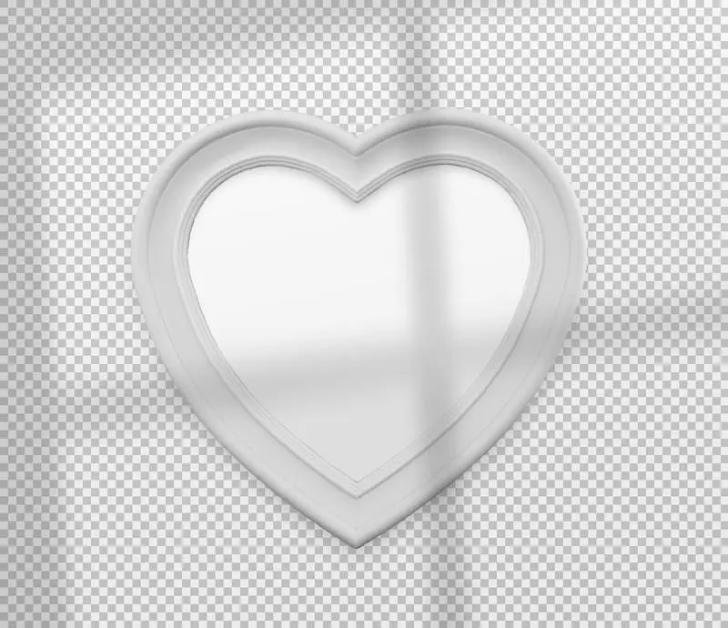 Isolated Heart White Frame