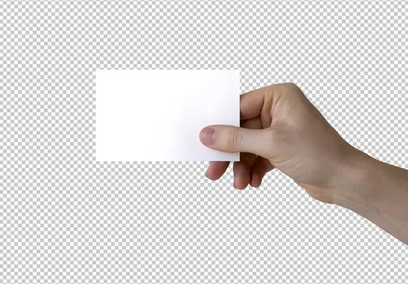 Isolated Man Holding a Business Card