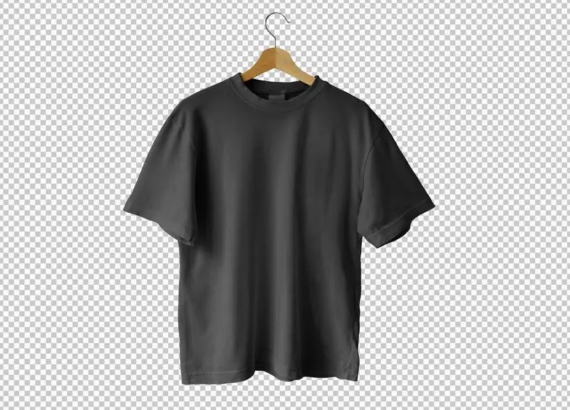 Isolated Black T-Shirt Opened