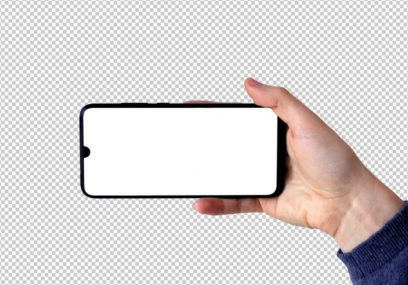 Isolated Right Hand Holding Smartphone