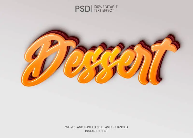Editable Dessert Text Effect