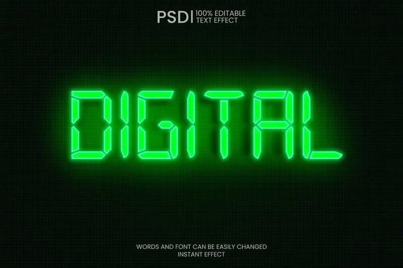 Editable Digital LCD Text Effect