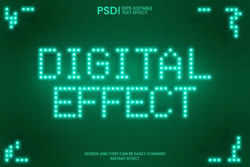 Editable Digital Screen Text Effect
