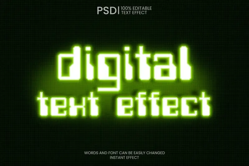 Editable Digital Text Effect