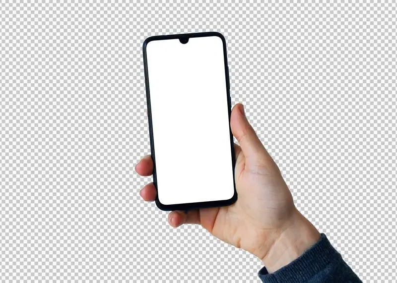 Isolated Right Hand with Smartphone