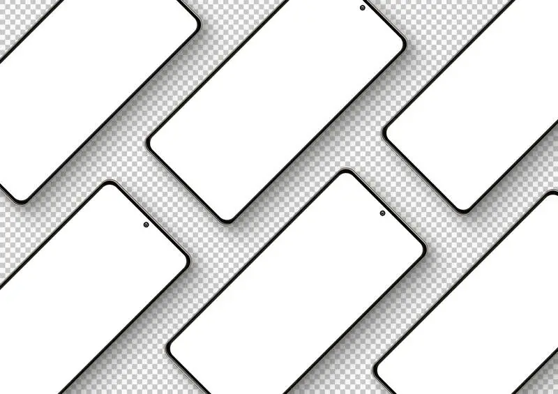 Isolated Smartphones Diagonal Composition