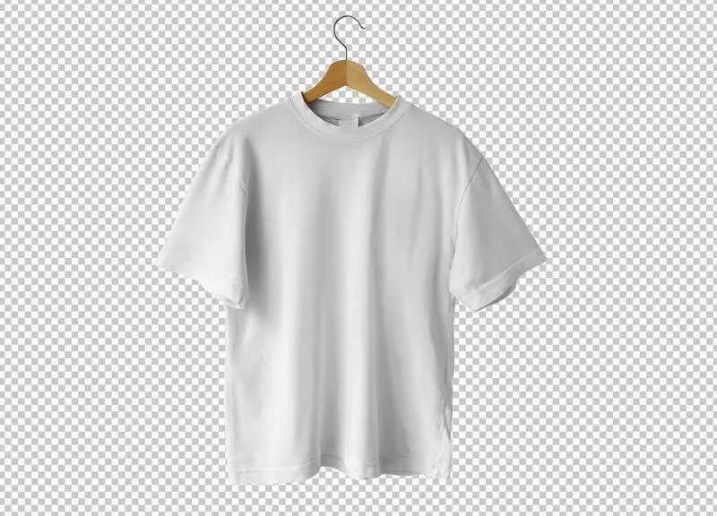 Isolated White T-Shirt with Hanger