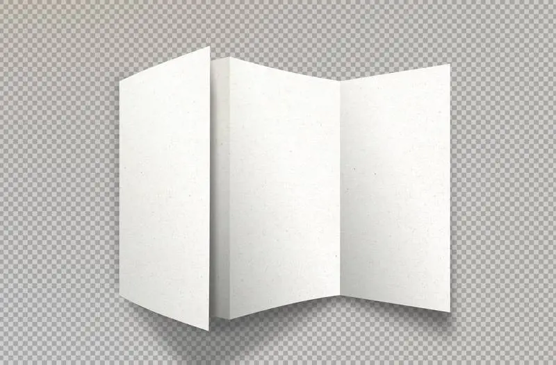 Isolated White Trifold Brochure