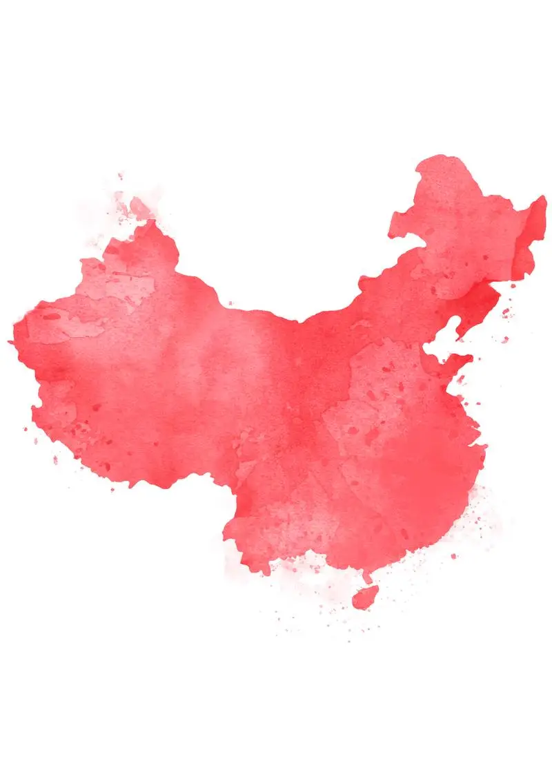Colorful Isolated China in Watercolor