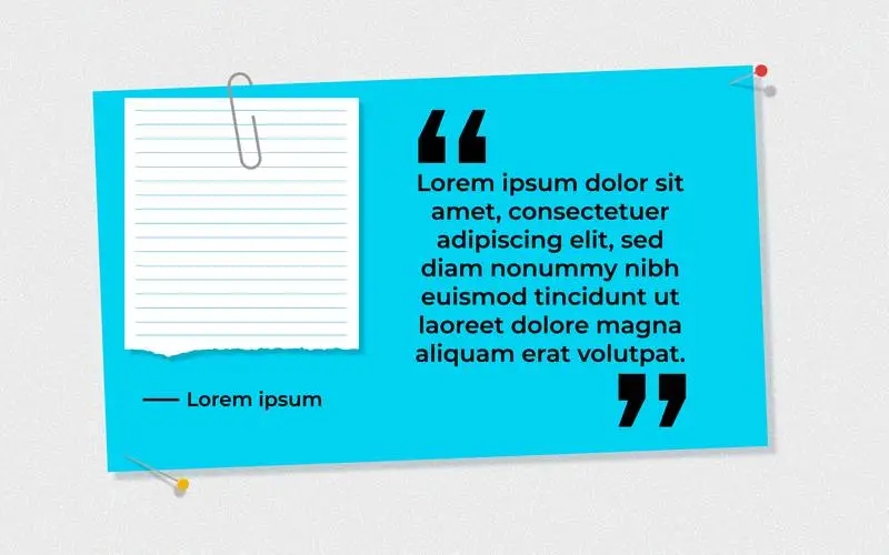 Blue Banner for Quote with Clips