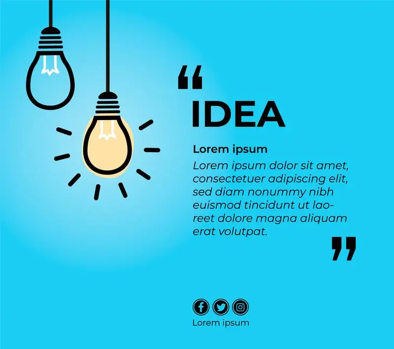 Banner for Quote with Bulb Lamps
