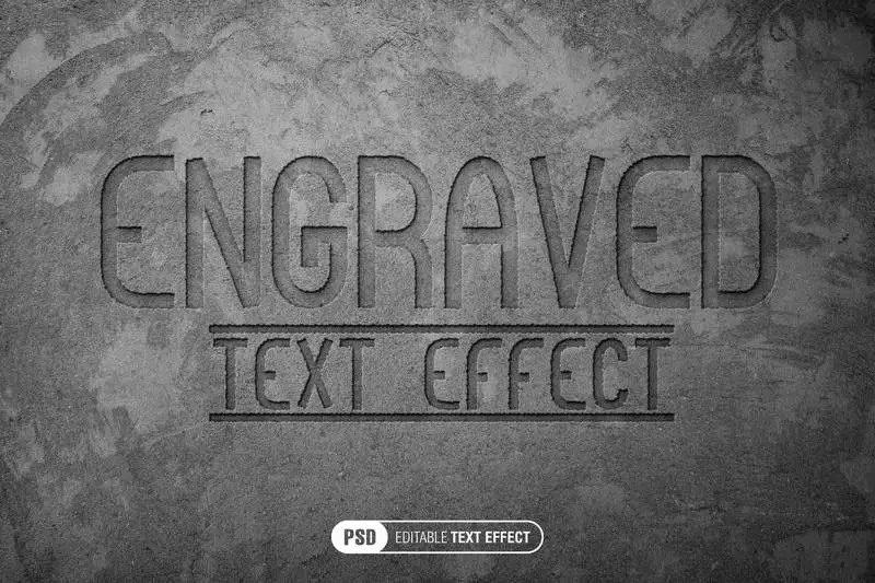 Editable Engraved on Concrete Text Effect