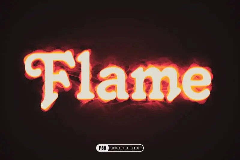 Editable Flames Text Effect