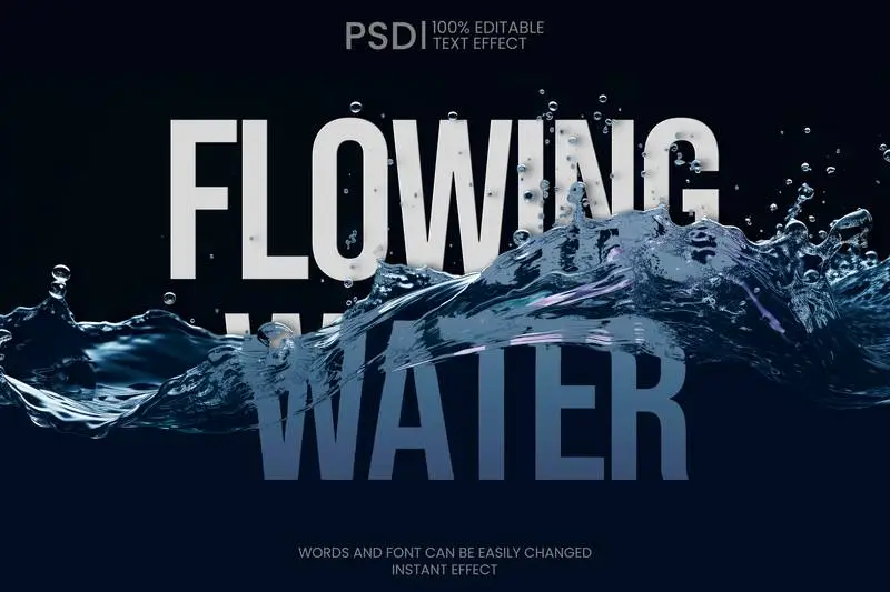 Editable Flowing Water Text Effect