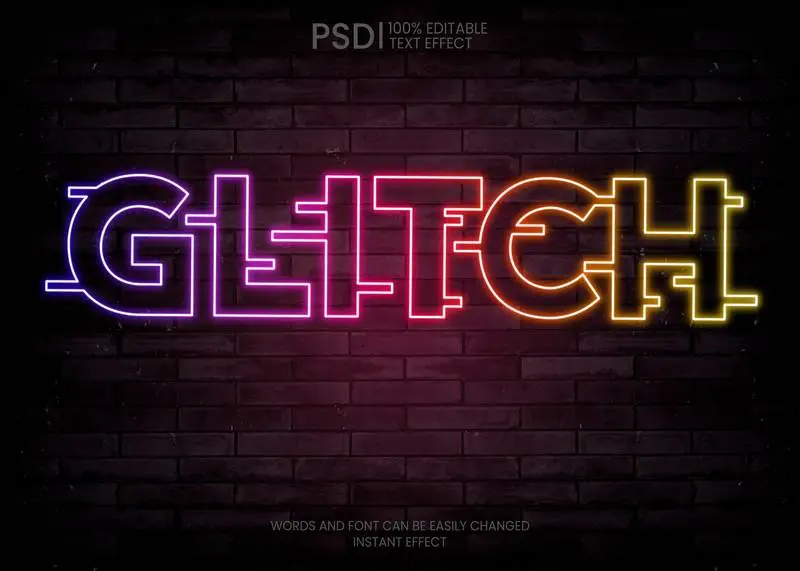 Editable Glitch Text Effect