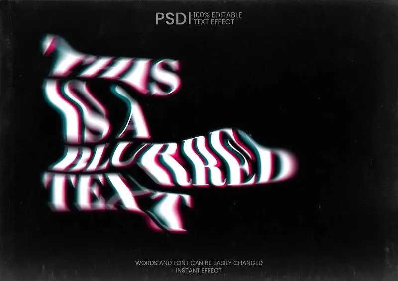 Editable Grunge Blurred Text Effect